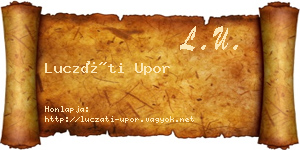 Luczáti Upor névjegykártya